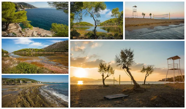 Collage de photos à Agistri, îles Saroniques, Grèce — Photo