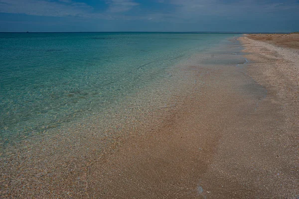 Schilderachtige Zee Landschap Spit Belyayus Krim — Stockfoto