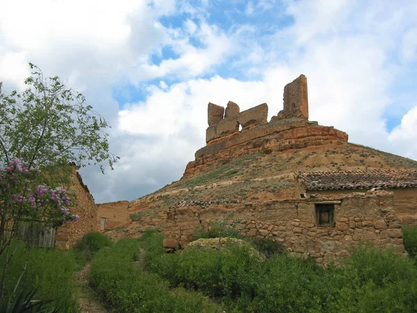 Rovine di un antico castello a Montuena in Spagna — Foto Stock