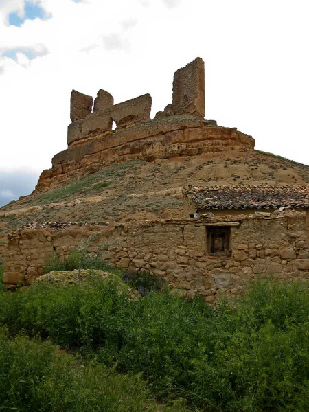 Ruins of an ancient castle in Montuena in Spain — Stock Photo, Image
