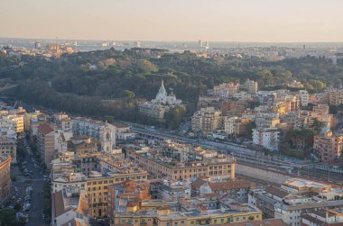 St. Peter, Rom 'un Katedral (Bazilika) kubbesinden şehir manzarası