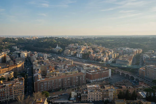 View of city from dome of Cathedral (Basilica) of St. Peter, Rom — Stock Photo, Image