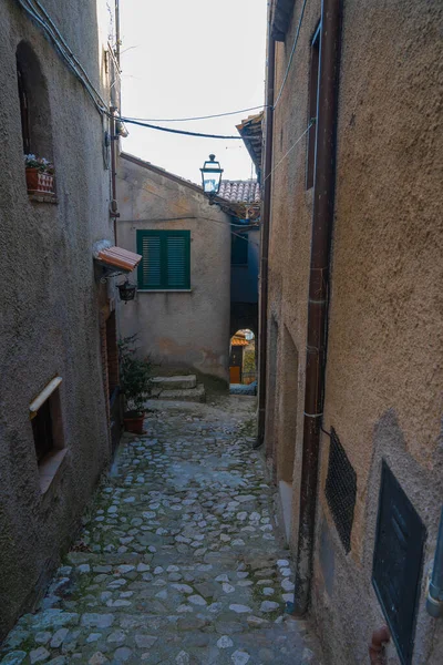 Paisaje Urbano Ciudad Medieval Collalto Sabino Lazio Italia —  Fotos de Stock