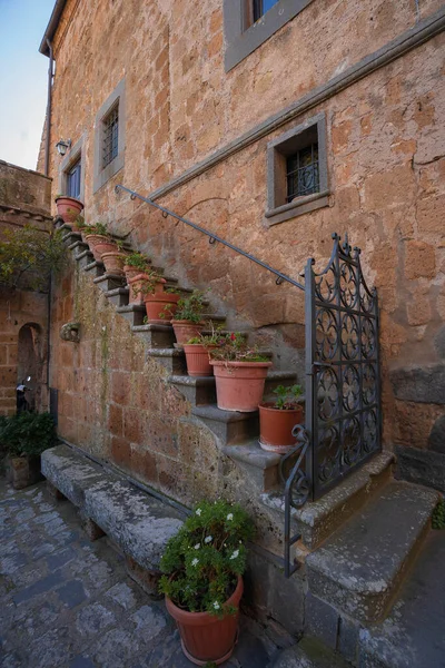 Városkép Középkori Város Civita Bagnoregio Lazio Olaszország — Stock Fotó