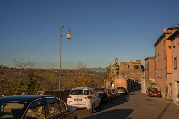 Celleno Italië Maart 2020 Auto Straten Van Ghost Stad Celleno — Stockfoto