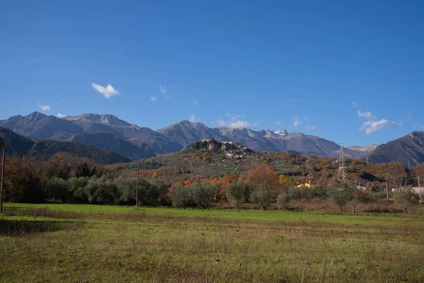 Pittoresco Paesaggio Montano Con Città Castell San Vincenzo Molise — Foto Stock