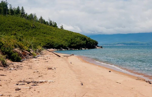 Gambar Pantai Berpasir Danau Baikal Wilayah Irkutsk Rusia — Stok Foto