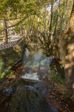 Nehirli sonbahar manzarası, Livadia, Yunanistan