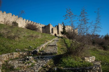 Yunanistan 'ın orta kesimindeki Platamon Kalesi' nin resmi