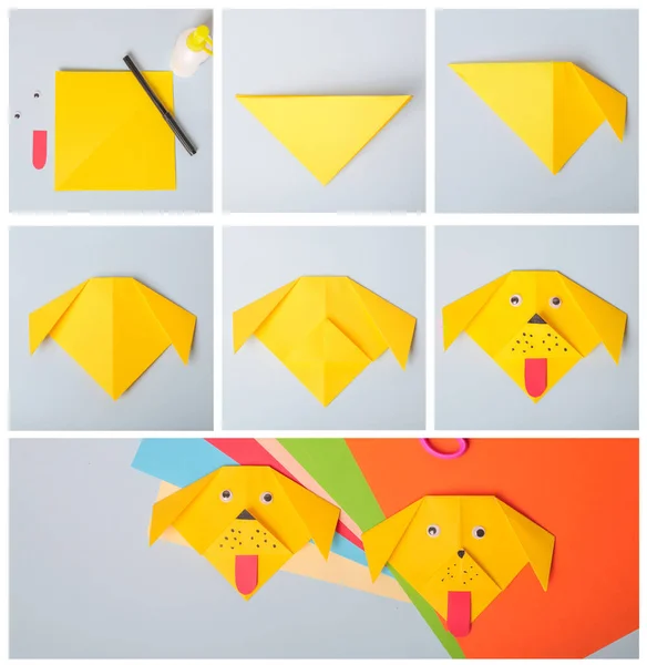 Adım adım fotoğraf talimatları. Kağıt köpek origami nasıl yapılır? Çocuklar için ölüm. Çocuklar için Çocuk Sanatları Projesi