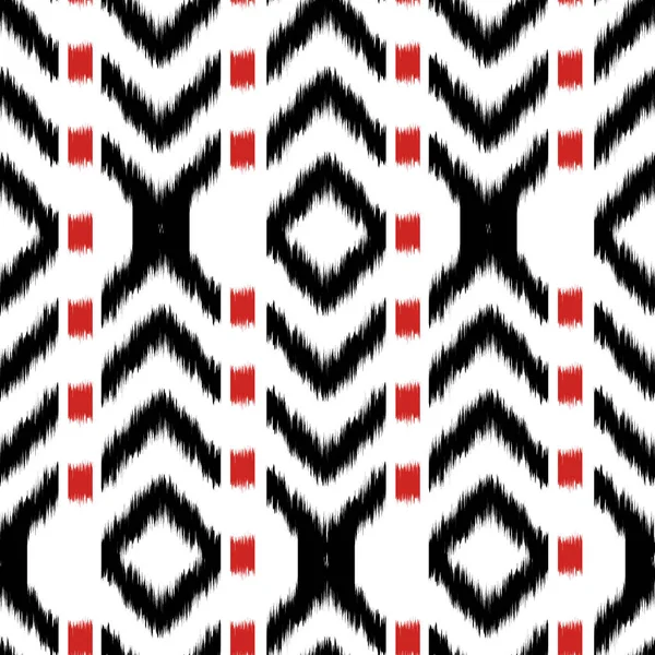 Black and white ikat Seamless Pattern Design for Fabric — Stock Photo, Image