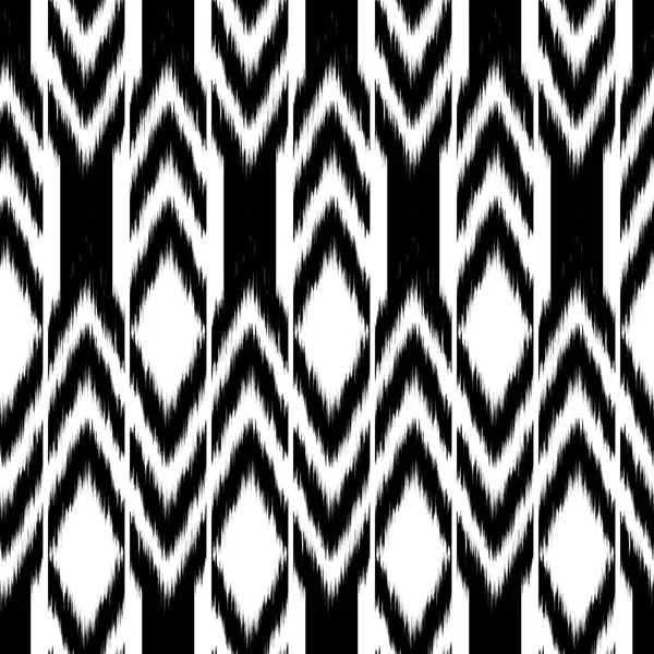 Design de padrão sem costura preto e branco ikat para tecido — Fotografia de Stock