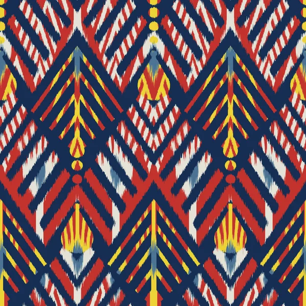 Ikat Bezešvé Pattern Design pro tkaniny — Stock fotografie