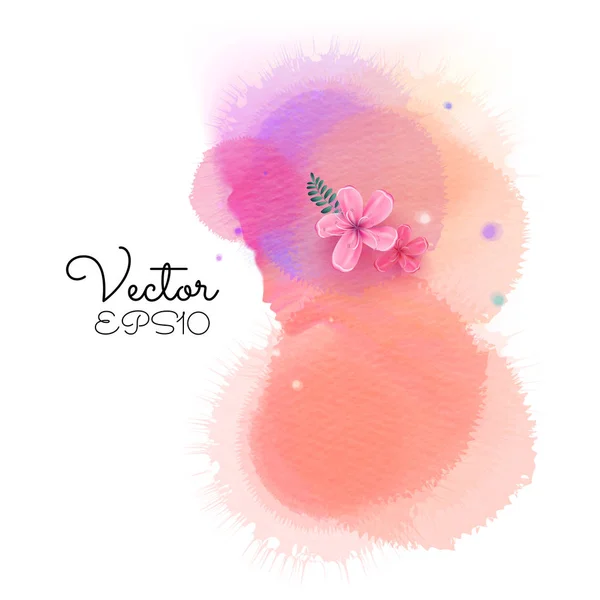 Ilustración Silueta Salón Belleza Mujer Más Acuarela Abstracta Logo Moda — Vector de stock