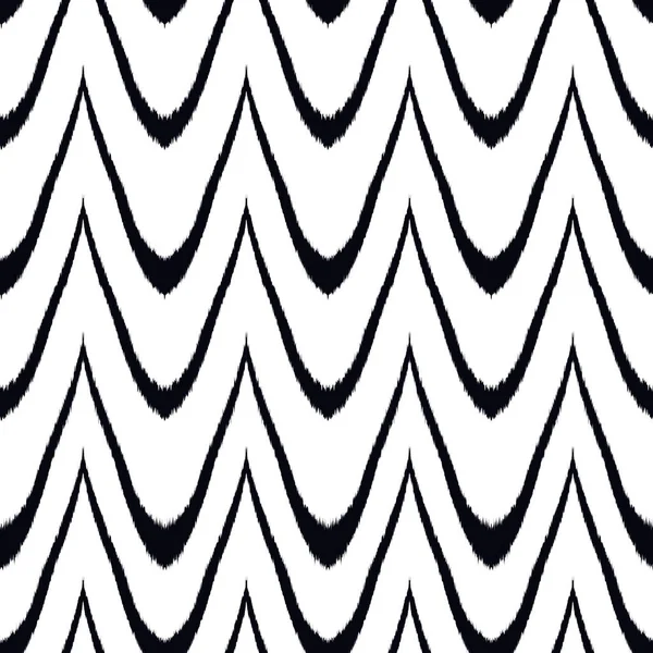 Black White Ikat Seamless Pattern Design Fabric Vector Eps10 — Stock Vector