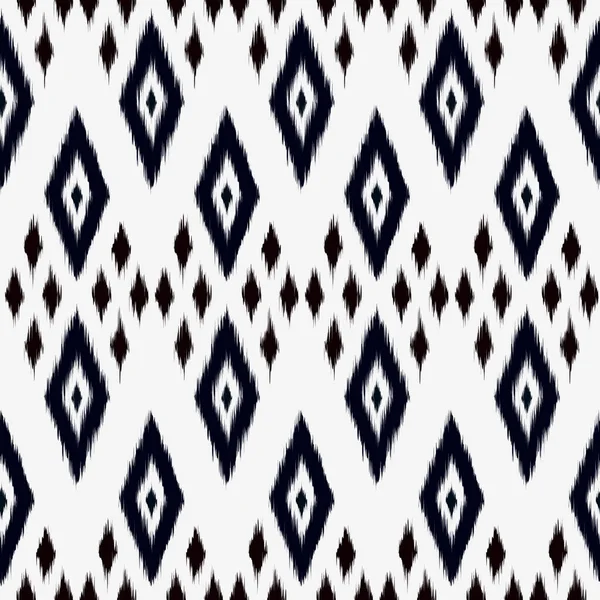Μαύρο Και Άσπρο Ikat Seamless Pattern Σχεδιασμός Για Ύφασμα Διάνυσμα — Διανυσματικό Αρχείο
