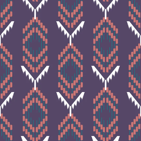 Ikat Nahtlose Muster Wie Stoff Vorhang Textildesign Tapete Oberflächentextur Hintergrund — Stockvektor