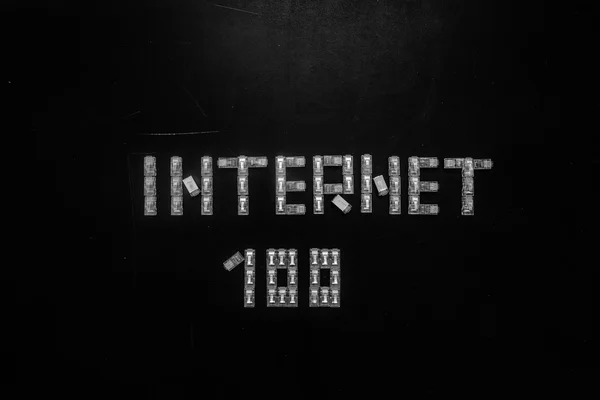 Parola Internet Numerale 100 Fatta Connettori Rj45 Lan Isolati Sfondo — Foto Stock