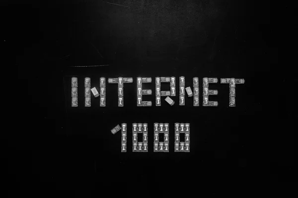 Parola Internet Numerale 1000 Fatta Connettori Rj45 Lan Isolati Sfondo — Foto Stock