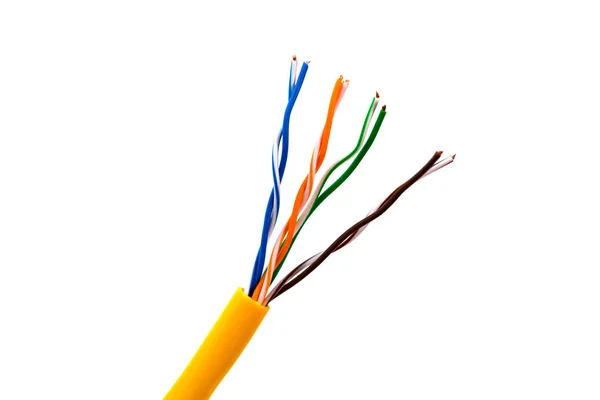 Ein Ethernet Kabel Oder Gelbes Patchkabel Mit Twisted Pair — Stockfoto