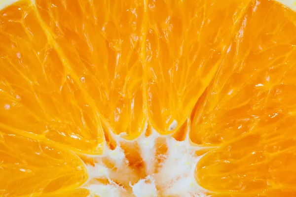 Makrobild der reifen Orange. orangefarbene Nahaufnahme. — Stockfoto