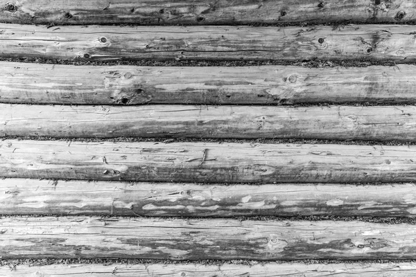 Pared Madera Hecha Troncos Madera Negro Textura Blanca Fondo — Foto de Stock