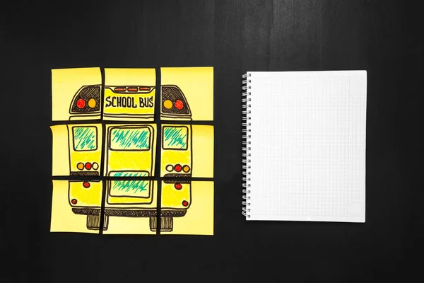 Back School Background Title Back School School Bus Written Yellow — Stock Photo, Image