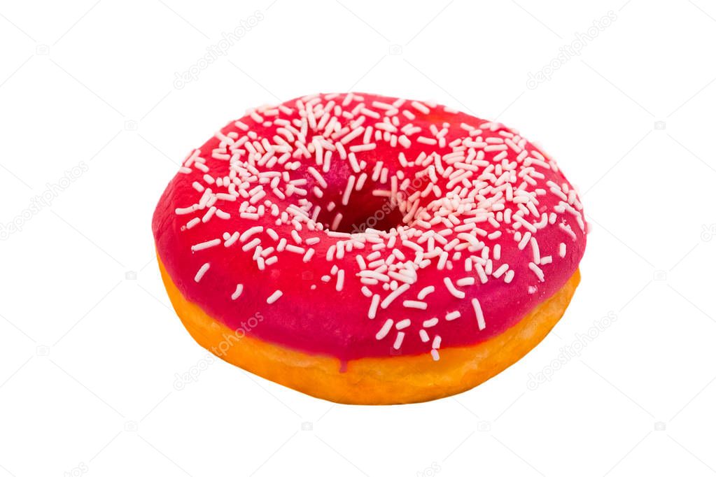 Two sweet tasty donut isolated on white background