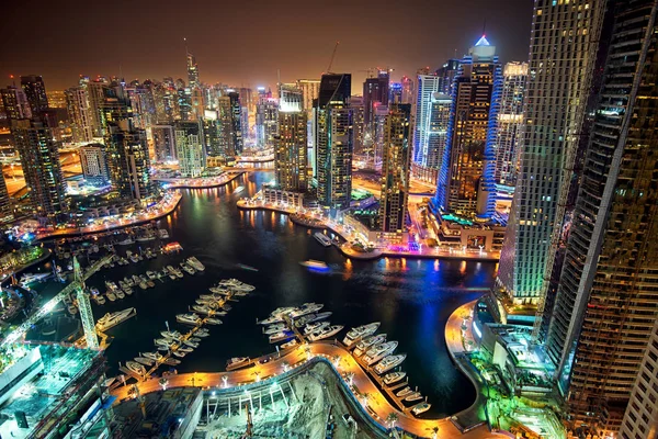 Dubai luci della città Fotografia Stock