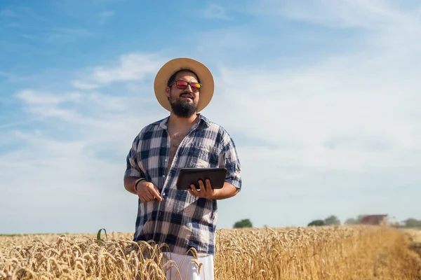 Agricultor moderno com tablet — Fotografia de Stock