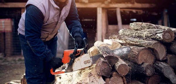 Madera aserrada de leña — Foto de Stock