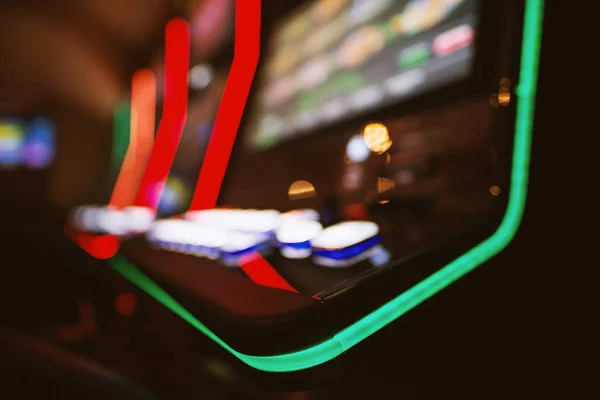 Closeup Photo Gambling Machine Casino Club Nightlife Concept — Stock Photo, Image