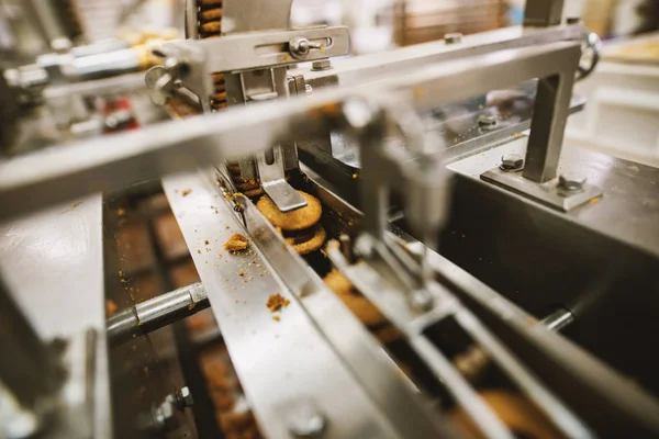 Proceso Producción Galletas Fábrica Industria Alimentaria — Foto de Stock