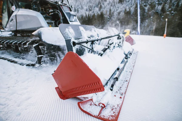 Snö Borttagning Bil Banar Väg Efter Snöfall — Stockfoto