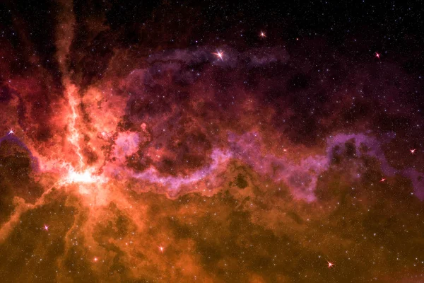 Champ Stellaire Ciel Étoilé Coloré Nébuleuse Galaxies Dans Espace Fond — Photo