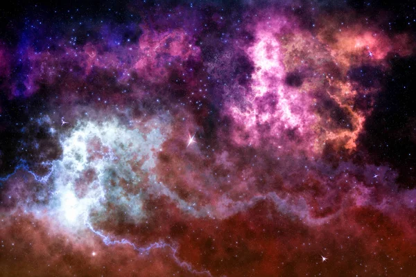 Câmp Stelar Cer Noapte Înstelat Colorat Nebuloase Galaxii Spațiu Fundal — Fotografie, imagine de stoc