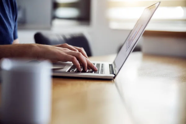 Close Man Sitting Dining Table Calculating Monthly Increase Home Budget — Stock Photo, Image