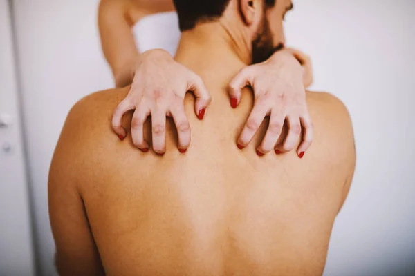 Jovem Casal Apaixonado Amor Fazendo Amor — Fotografia de Stock