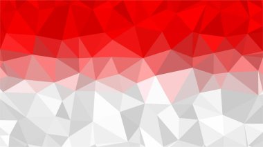 Endonezya düşük Poli üçgen stil bayrak vektör çizim.