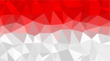 Endonezya düşük Poli üçgen stil bayrak vektör çizim.