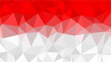 Endonezya düşük Poli üçgen stil bayrak vektör çizim.