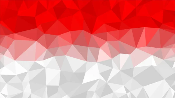 Indonésia baixo estilo poli triângulo bandeira Vector Ilustração . — Vetor de Stock