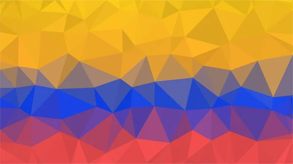 Colômbia triângulo geométrico baixo estilo de design poli bandeira — Vetor de Stock