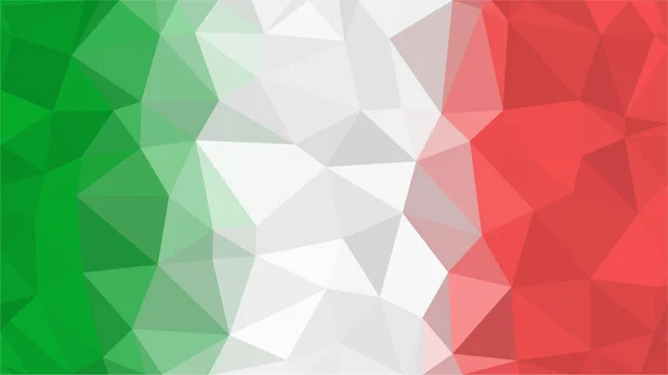 Прапор Італії, геометричних полігональних трикутник стиль, Векторні ілюстрації — стоковий вектор