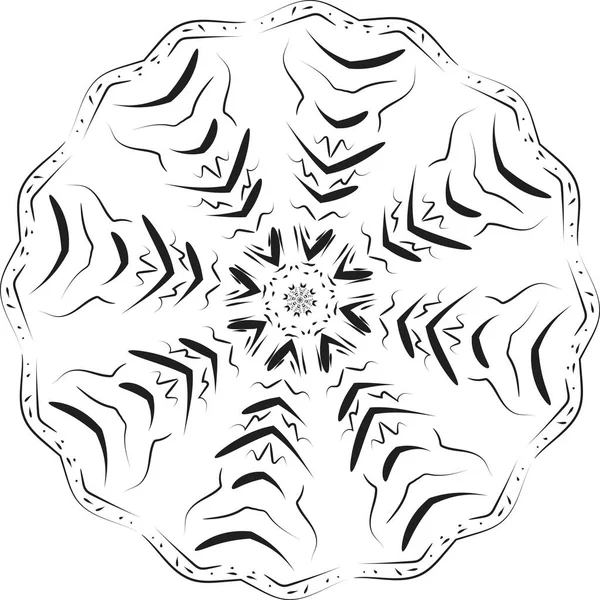 Mandala bonita do contorno monocromático de Deco do vetor, elemento modelado do projeto, amuleto étnico — Vetor de Stock