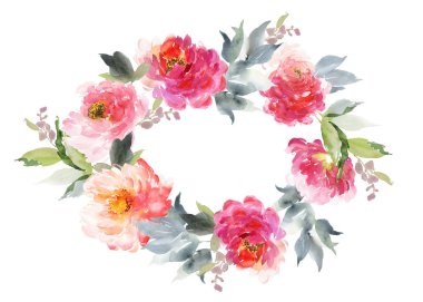 El yapımı suluboya çiçekli tebrik kartı.