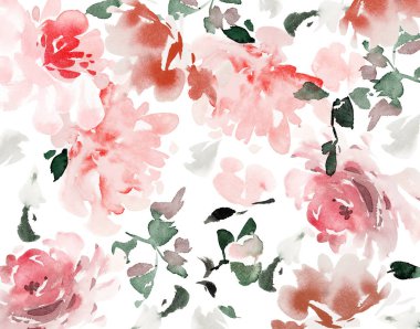 El yapımı suluboya çiçekli tebrik kartı.