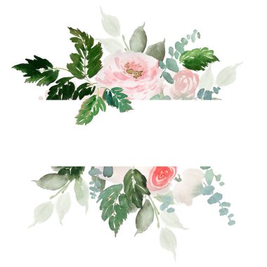 El yapımı suluboya çiçekli tebrik kartı.