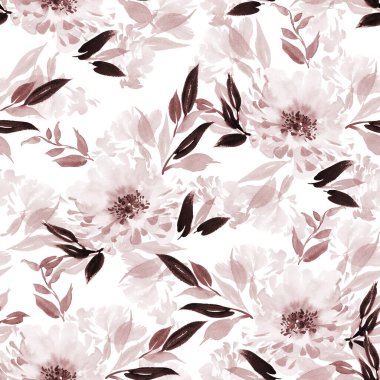 El yapımı suluboya çiçeklerle kusursuz bir yaz deseni..