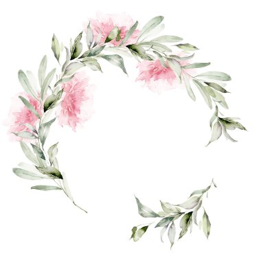 El yapımı suluboya çiçekli tebrik kartı.